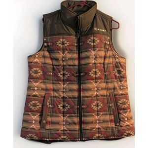 Ariat Vest Women XL REAL Crius Aztek Insulated Pockets Southwestern Canyon Y2K